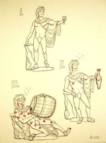 Cartoon: Love wine antique (medium) by caknuta-chajanka tagged antique,wine,love