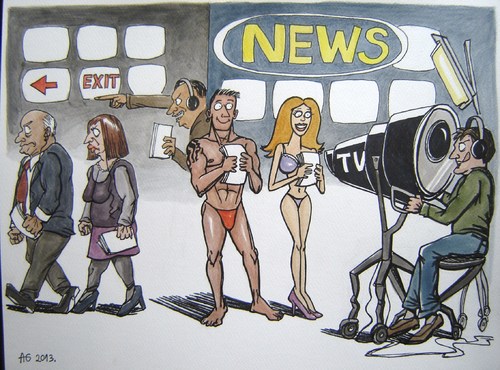 Cartoon: Pretty news (medium) by caknuta-chajanka tagged beauty,tv,announcer,news