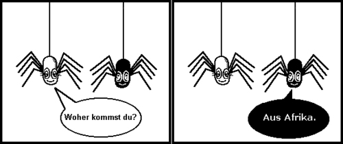 Cartoon: Das Leben am seidenen Faden (medium) by petronas tagged alltag,visionen,seidenfaden,spinne,bertie