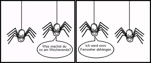 Cartoon: Das Leben am seidenen Faden (medium) by petronas tagged alltag,visionen,seidenfaden,spinne,bertie