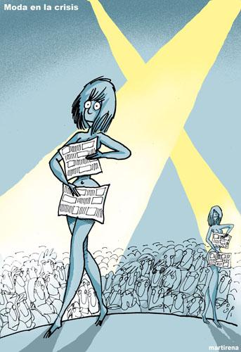 Cartoon: La moda en crisis (medium) by martirena tagged la,moda,en,crisis