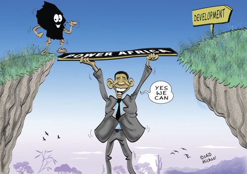 Cartoon: Obama in Tz (medium) by sidy tagged yes,we,can