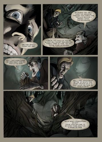 Cartoon: wraith_page02 (medium) by glasseye tagged fantasy,sword,sorcery,horror,conjure,goblin,wraith,wizard,fire,ghost,bones