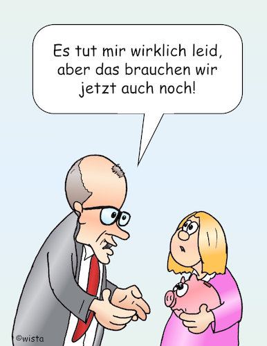 Her mit dem Sparschwein