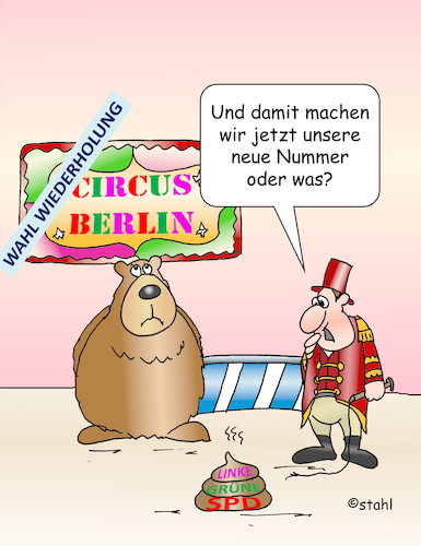 Cartoon: Wahl Berlin (medium) by wista tagged wahl,wiederholung,berlin,senat,wahlergebnis,grüne,linke,spd,koalition,giffey,wegner,jarasch,bürgermeister,rotes,rathaus,wahl,wiederholung,berlin,senat,wahlergebnis,grüne,linke,spd,koalition,giffey,wegner,jarasch,bürgermeister,rotes,rathaus