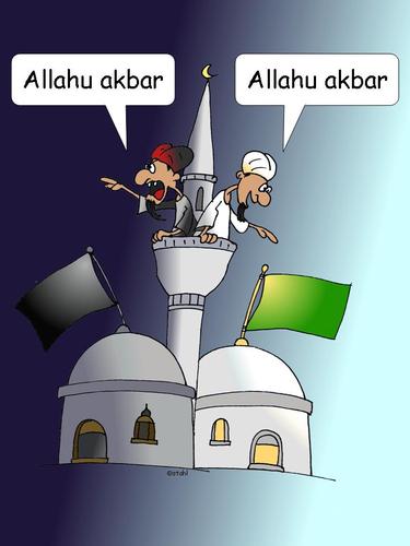Cartoon: Zwei Seiten (medium) by wista tagged islam,moschee,islamisten,extrem,moderat