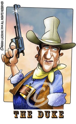 Cartoon: John Wayne The Duke (medium) by Mario Lacroix tagged wayne,actor,star,movie