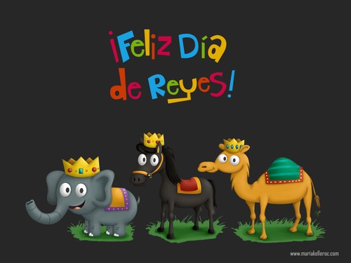 Cartoon: Feliz dia de Reyes (medium) by kellerac tagged january,kids,colorful,elephant,horse,camel,cartoon,magos,reyes