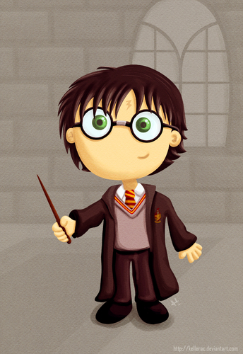 Cartoon: Harry Potter as seen by me (medium) by kellerac tagged caricatura,small,little,cute,book,cartoon,keller,maria,potter,harry