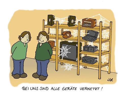 Cartoon: Alle Geräte vernetzt (medium) by achecht tagged vernetzung,vernetzt,vernetzen,geräte,technik,digitalisierung,vernetzung,vernetzt,vernetzen,geräte,technik,digitalisierung