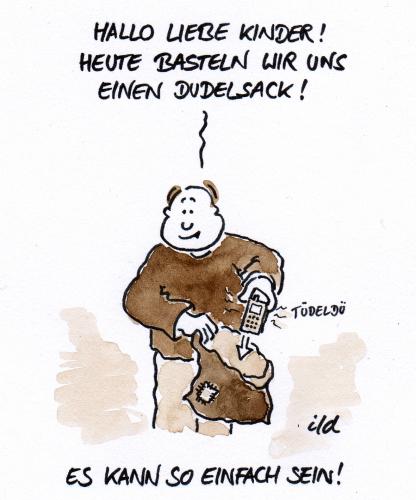 Cartoon: Dudelsack (medium) by achecht tagged dudelsack,sack,handy,mobiltelefon,klingel,geklingel,bastelstunde,basteln,klingelton,musik,instrument,eigenbau,nonsens,dudelsack,rucksack,tasche,sack,handy,mobiltelefon,telefon,klingelton,klingeln,klingeltöne,geklingel,klingel,basteln,musik,kreativität,lehrer,schule,forschung,experiment,wissenschaft