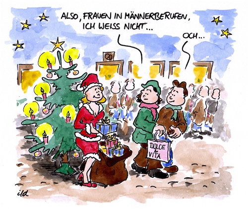 Cartoon: Frauen in Männerberufen (medium) by achecht tagged frau,mann,weihnachten,weihnachtsmann,weihnachtsbaum,geschlecht,geschlechterfrage,männerberuf,frauenberuf,beruf,job,wirtschaft,gleichberechtigung,frau,mann,weihnachten,weihnachtsmann,weihnachtsbaum,geschlecht,geschlechterfrage,männerberuf,frauenberuf,beruf,job,wirtschaft,gleichberechtigung