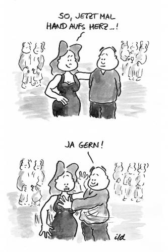 Cartoon: Hand aufs Herz (medium) by achecht tagged hand,herz,sprichwörtlich,wörtlich,nehmen,sprichwort,brust,busen,brüste,anfassen,aufdringlichkeit,beziehung,partnerschaft,partnersuche,flirt,kennenlernen,freundschaft,balzverhalten,mann,frau,busen,brüste,anfassen,berührung,sexuelle belästigung,missverständnis,kommunikation,aufdringlichkeit,aufdringlich,sprichwort,grabschen,grabscher,sexuelle,belästigung