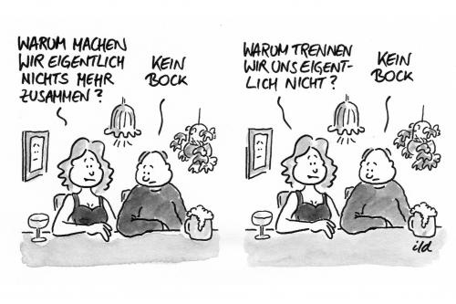 Cartoon: Kein Bock (medium) by achecht tagged lust,lustlosigkeit,beziehung,ehe,trennung,scheidung,aktivität,zusammensein,langeweile,partner,partnerschaft,interesse,beziehung,bar,kneipe,trott,scheidung,lustlosigkeit,lust,aktivität,interesse,verhalten,beziehungskiste,beziehungskrise,beziehungsstreit,beziehungsstress,ehekrise,drama,frau,geschlecht,lebenspartnerschaft,mann,partnerschaft,pärchen,trennung,beziehungsprobleme,alltag,freund,freundin,geliebte,geliebter,leidenschaft,lebenspartnerin,lebenspartner,lebensbund,langeweile,liebesbeziehung