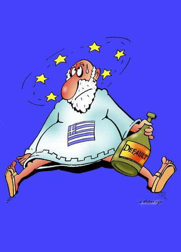 Cartoon: Default (medium) by Dubovsky Alexander tagged money,default,greece,krisis