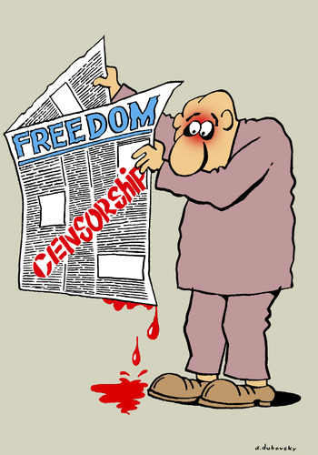 Cartoon: freedom press (medium) by Dubovsky Alexander tagged freedom,press,censorship