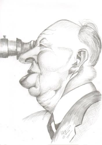 Cartoon: Alfred Hitchcock (medium) by cabap tagged caricatures