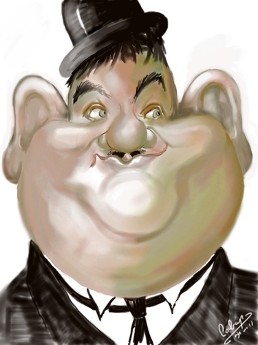 Cartoon: Oliver Hardy (medium) by cabap tagged caricature,ipad