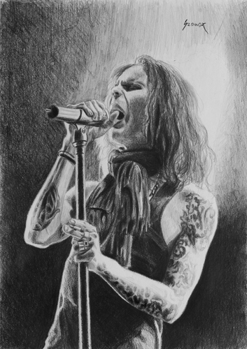 Cartoon: HIM (medium) by szomorab tagged him,love,metal,ville,valo,rock,and,roll,daniel,lioneye