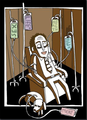 Cartoon: Injections (medium) by Holger Herrmann tagged tropf,injektion,entspannung,,medizin,gesundheit,sex,leben,kraft,fleisch,tropf,injektion,entspannung,krankenhaus,arzt,saugen,lebensstil,lethargie,langeweile,eintönig