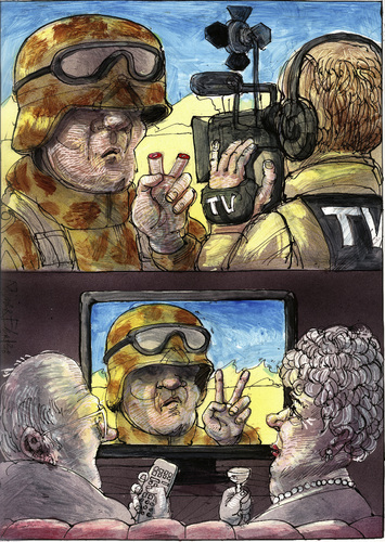 Cartoon: BREAKING WAR NEWS (medium) by Rainer Ehrt tagged krieg,war,afghanistan,afrika,irak,medien,fernsehen,news,journalismus,lobbyismus,manipulation,meinungsfreiheit,intervention,krieg,war,afghanistan,afrika,irak,medien,fernsehen,news,journalismus,lobbyismus,manipulation,meinungsfreiheit,intervention