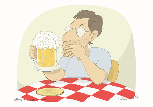 Cartoon: Beer brain (medium) by Wilmarx tagged beer,brain,symbology