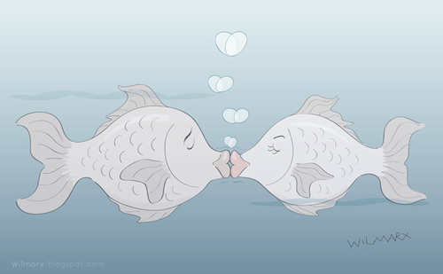 Cartoon: Love fish (medium) by Wilmarx tagged fish,love,heart,graphics