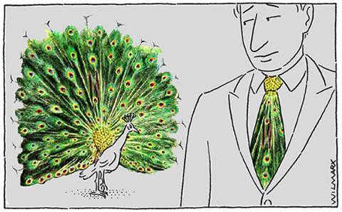 Cartoon: Peacock (medium) by Wilmarx tagged animal,man,peacock