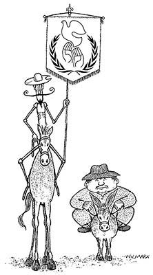 Cartoon: Quixotismo (medium) by Wilmarx tagged onu,peace,quixote,mundo,wolrd