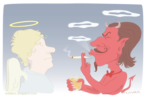 Cartoon: the devils weed (medium) by Wilmarx tagged drugs