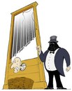 Cartoon: Quem vai pra guilhotina? (small) by Wilmarx tagged barcode capitalismo carrasco