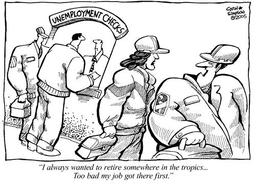 Cartoon: Retire in the Tropics (medium) by carol-simpson tagged retirement,tropics,business,globalization