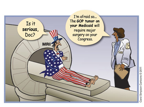 Cartoon: US Health Care (medium) by carol-simpson tagged mri,doctors,medicaid,health