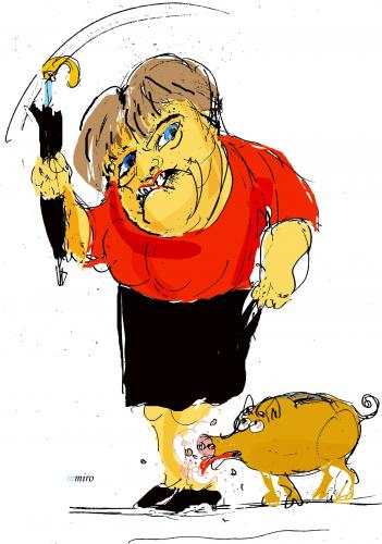 Cartoon: angela merkel (medium) by Miro tagged merkel