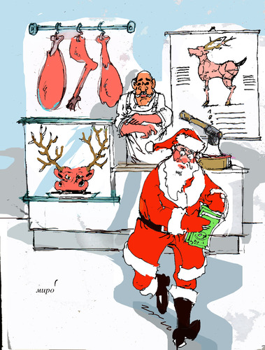 Cartoon: butcher shop (medium) by Miro tagged buther,shop