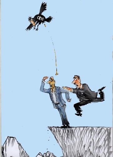 Cartoon: crisis (medium) by Miro tagged crisis