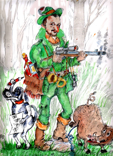 Cartoon: hunter (medium) by Miro tagged hunter