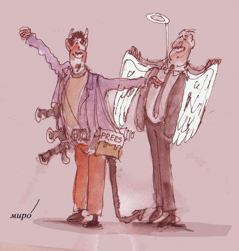Cartoon: press (medium) by Miro tagged no,title
