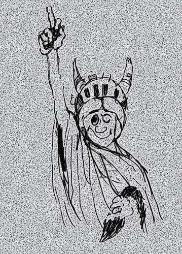 Cartoon: statue of liberty (medium) by Miro tagged statue,of,liberty