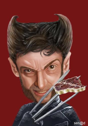 Cartoon: Hugh Michael Jackman (medium) by Senad tagged hugh,michael,jackman,senad,nadarevic,bosnia,bosna,karikatura