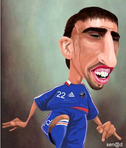Cartoon: Franck Ribery (medium) by Senad tagged franck,ribery,senad,nadarevic,bosnia,bosna,karikatura