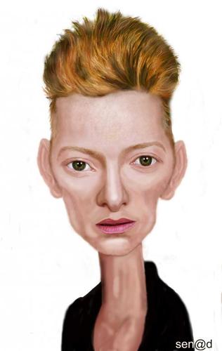 Cartoon: Tilda Swinton (medium) by Senad tagged karikatura,bosnia,nadarevic,senad,swinton,tilda