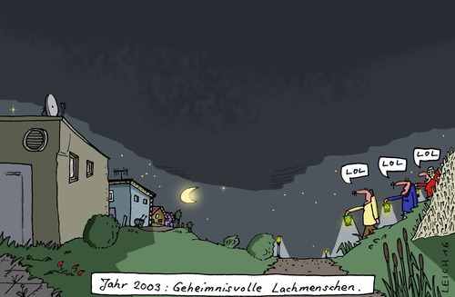 Cartoon: 2003 (medium) by Leichnam tagged 2003,geheimnsivoll,lol,lachmenschen,nacht