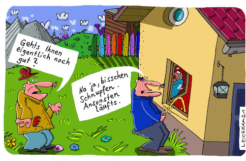 Cartoon: Am Fenster (medium) by Leichnam tagged fenster,urin,strullern,urinieren,pinkeln,pieseln,schnupfen,leichnam,leichnamcartoon