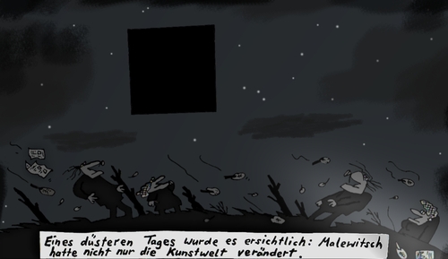 Cartoon: Am Firmamente ... (medium) by Leichnam tagged malewitsch,schwarzes,quadrat,flugobjekt,zweidimensional,kunst,können,russisch