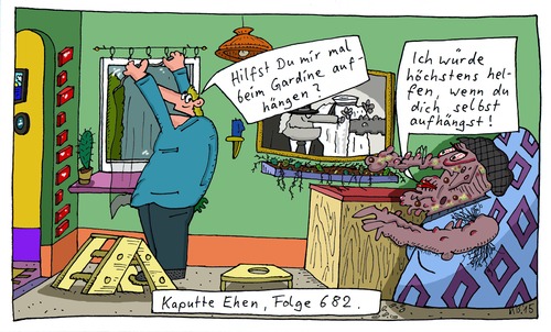 Cartoon: Anfrage (medium) by Leichnam tagged anfrage,hilfe,aufhängen,suicid,ehe,liebe,kaputt,schabracke