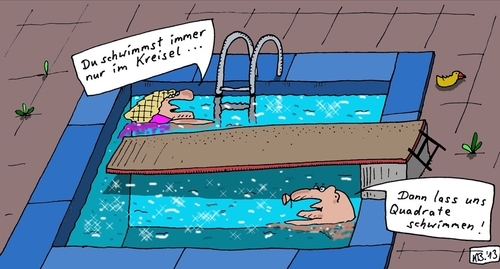Cartoon: Ausladendes Schwimmen (medium) by Leichnam tagged ausladendes,schwimmen,becken,ehe,freibad,sommer,sonne,freizeit,urlaub,hitze,wasser,kühles,nass,badespaß,plantschen