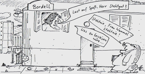 Cartoon: Bordell (medium) by Leichnam tagged bordell,puff,lust,spaß,erotik,frau,wammel