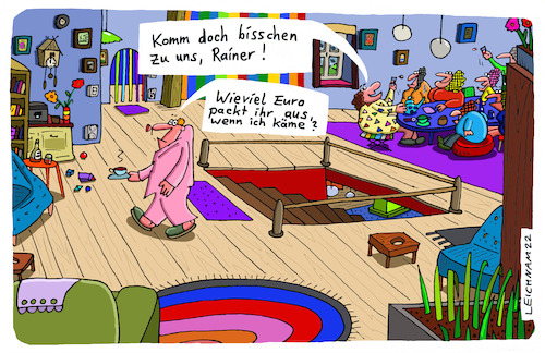 Cartoon: Damen und Herr (medium) by Leichnam tagged damen,herr,leichnam,leichnamcartoon,lohn,belohnung,euro,geld,damenkränzchen