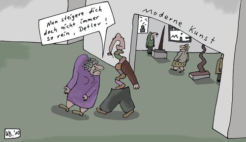 Cartoon: Der Detlev wieder ... (medium) by Leichnam tagged detlev,modern,kunst,reinsteigern,ausstellung,galerie,leichnam